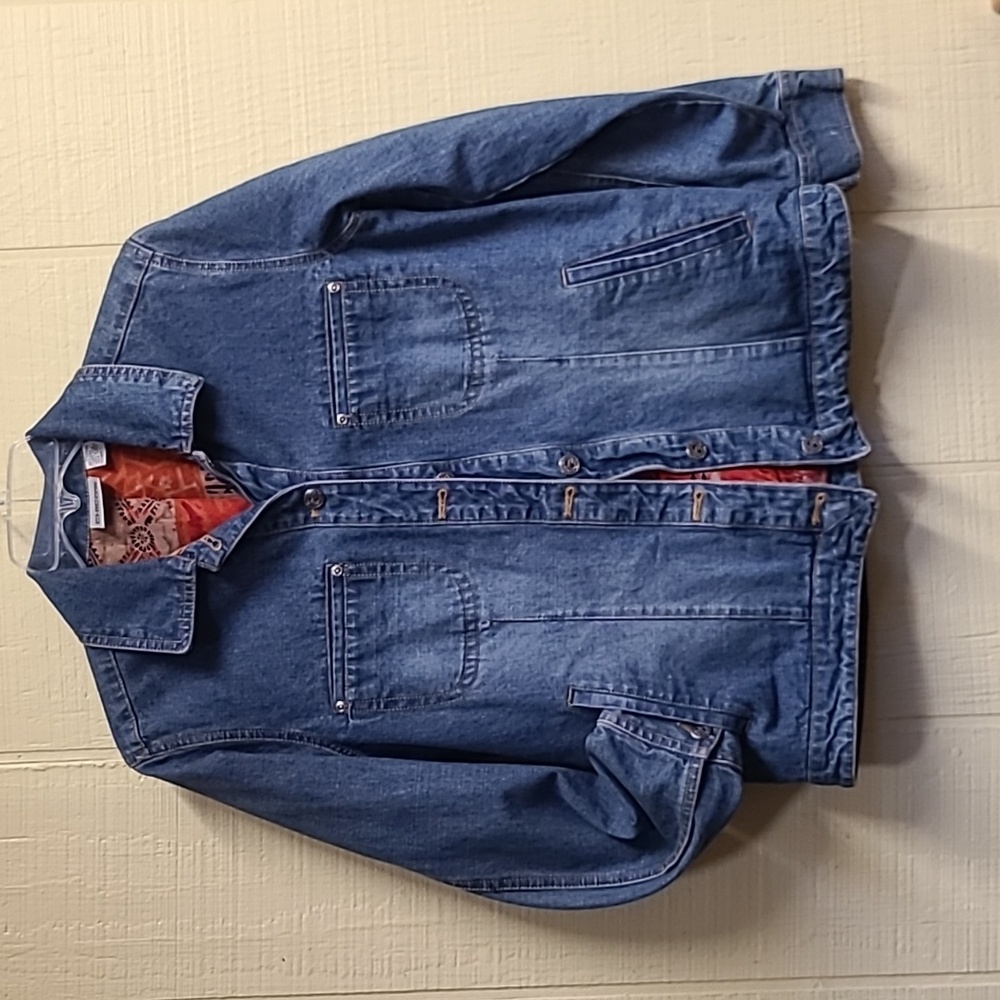 Chicos Blue Jean Denim Jacket Small size 1